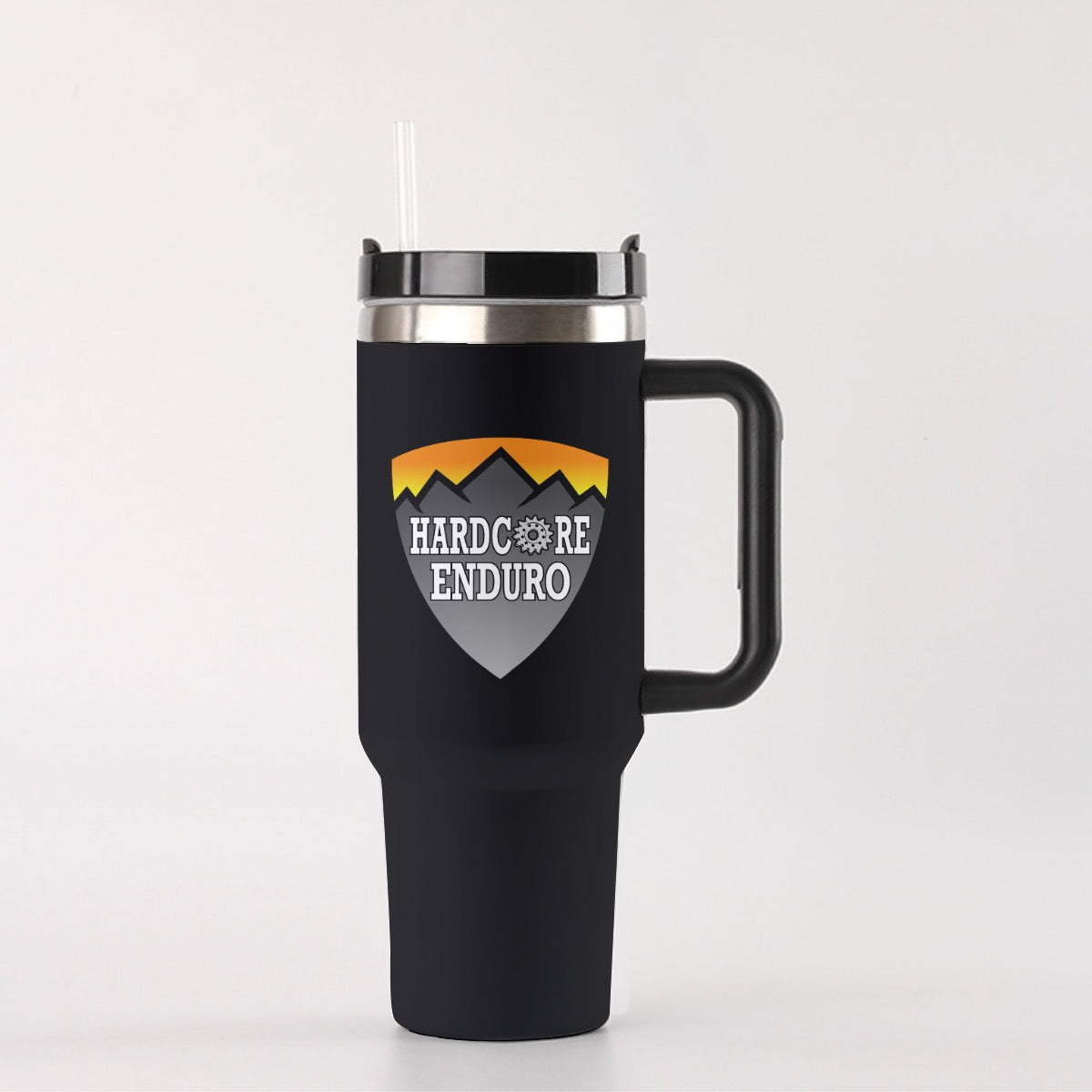 40 oz Black Tumbler With Handle